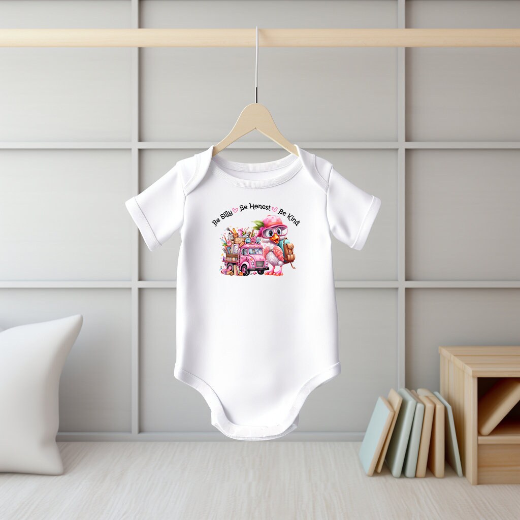 Baby Bodysuit, Be Silly, Be Honest, Be Kind Romper, One Piece Baby Suit, Baby Gift, Long / Short Sleeve, 0-18 Months size