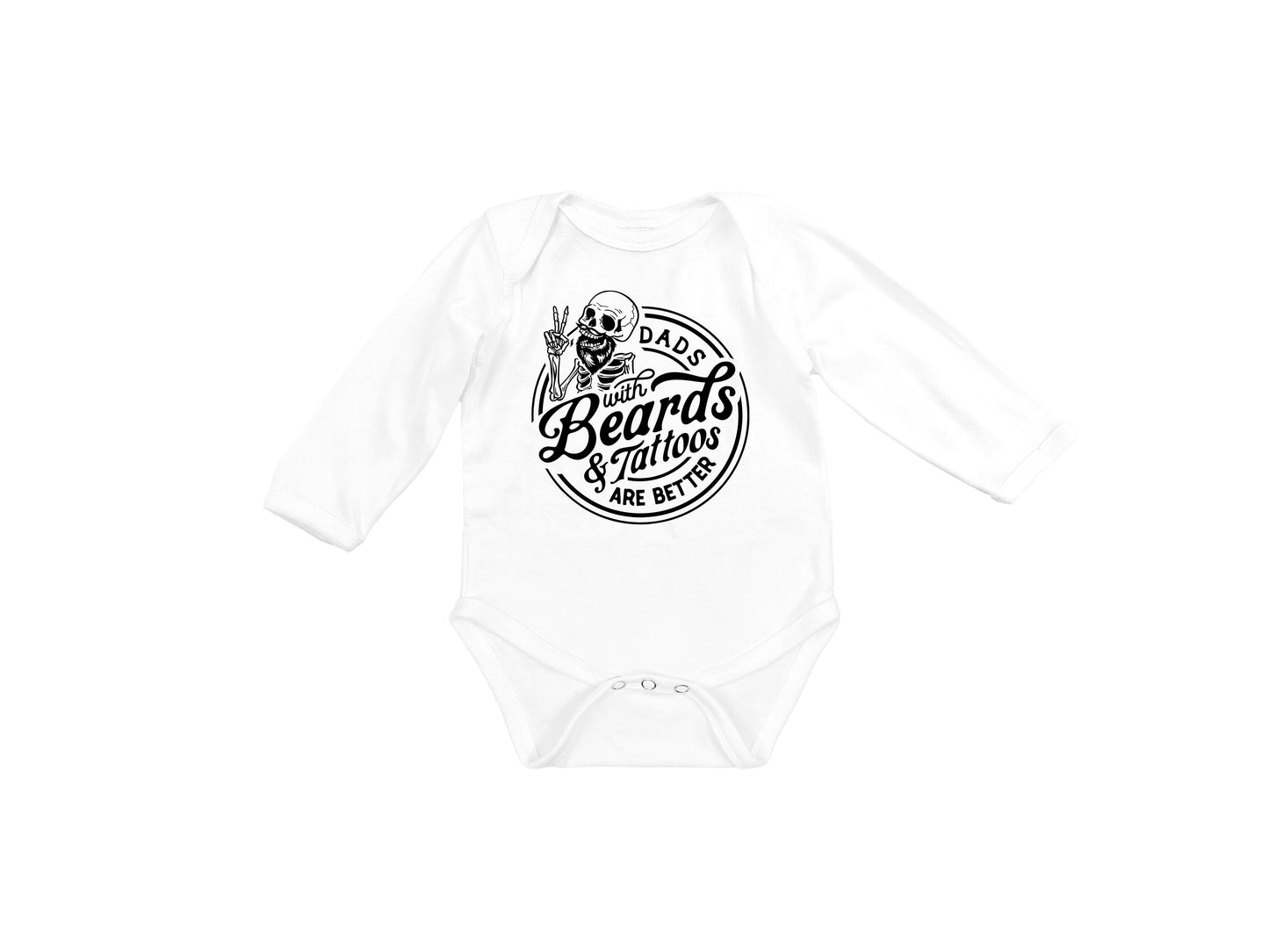 Baby Bodysuit, Dads with Beards and Tattoos One Piece Baby Suit, Baby Gift, Long / Short Sleeve, 0-18 Months size