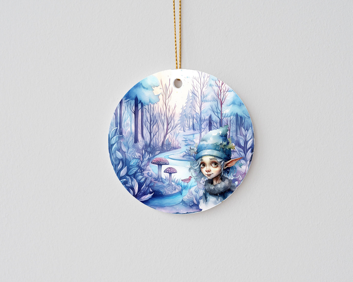 Christmas Ornament, Winter Fairy Ceramic Christmas Ornament, Christmas Decorations