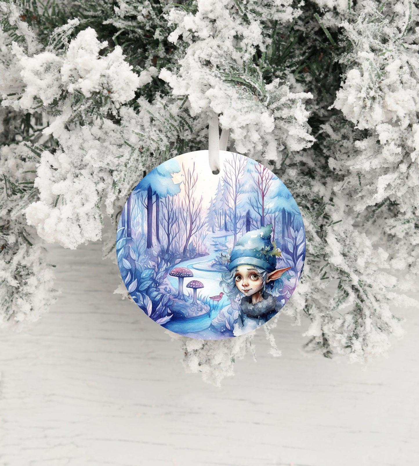 Christmas Ornament, Winter Fairy Ceramic Christmas Ornament, Christmas Decorations