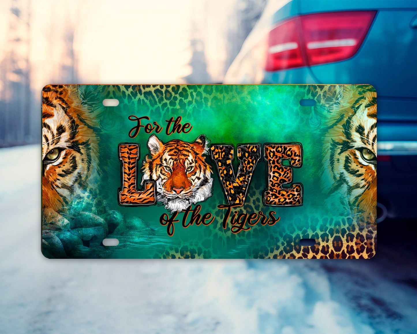 Vanity Front License Plate For the Love of the Tigers Aluminum Vanity License Plate Car Accessory Decorative Front Plate