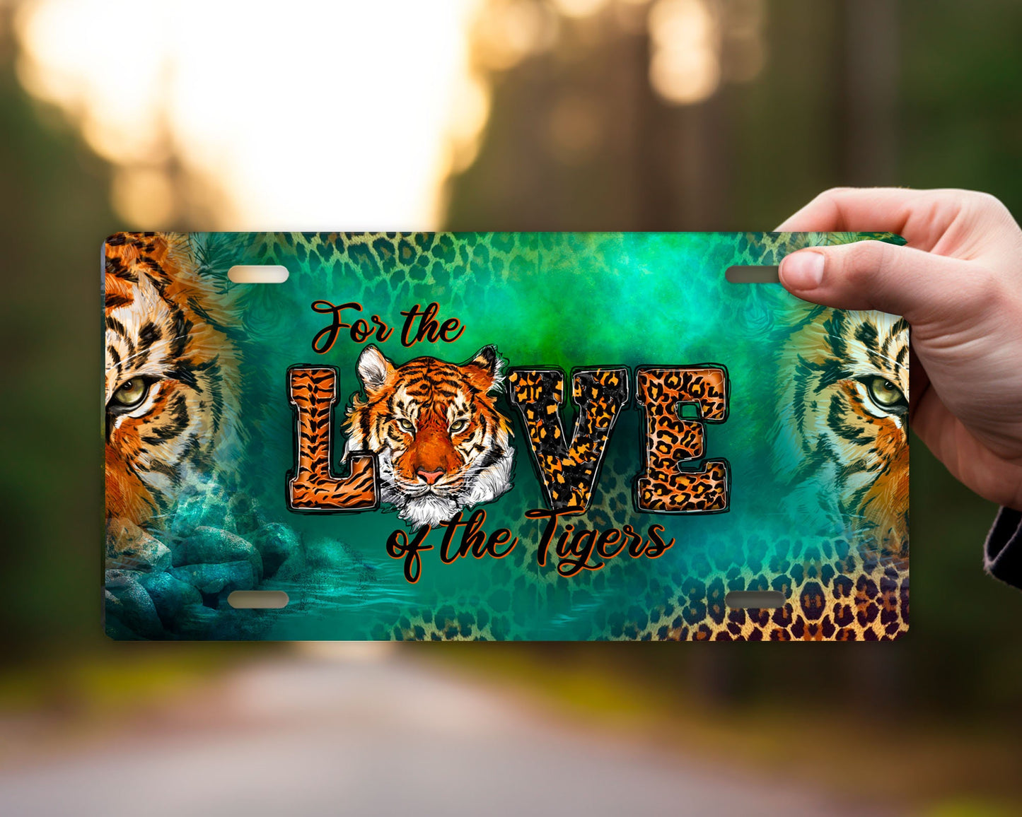 Vanity Front License Plate For the Love of the Tigers Aluminum Vanity License Plate Car Accessory Decorative Front Plate