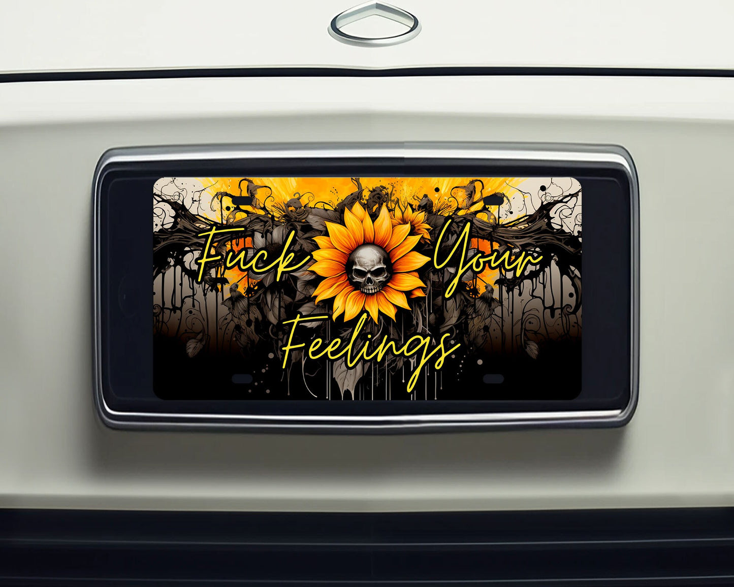 Vanity Front License Plate F**k Your Feelings Aluminum Vanity License Plate Car Accessory Decorative Front Plate