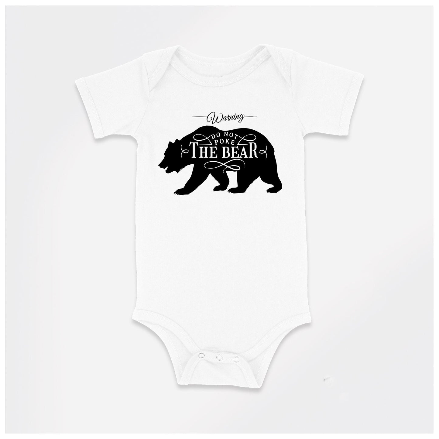 Baby Bodysuit, Don't Poke the Bear One Piece Baby Suit, Baby Gift, Long / Short Sleeve, 0-18 Months size