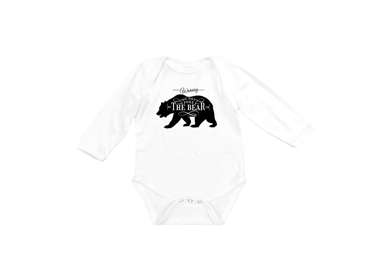 Baby Bodysuit, Don't Poke the Bear One Piece Baby Suit, Baby Gift, Long / Short Sleeve, 0-18 Months size