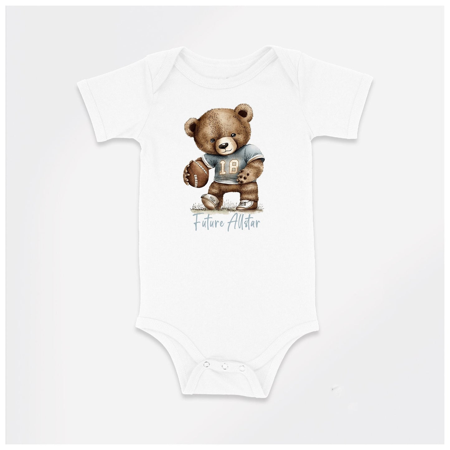 Baby Bodysuit, Future Allstar Football One Piece Baby Suit, Baby Gift, Long / Short Sleeve, 0-18 Months size