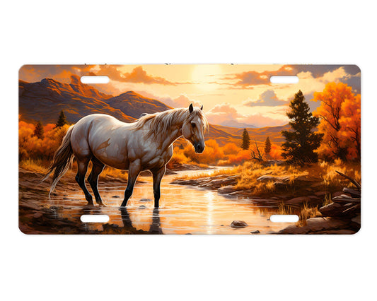 Vanity Front License Plate Horse at Autumn River Aluminum Vanity License Plate Car Accessory Decorative Front Plate