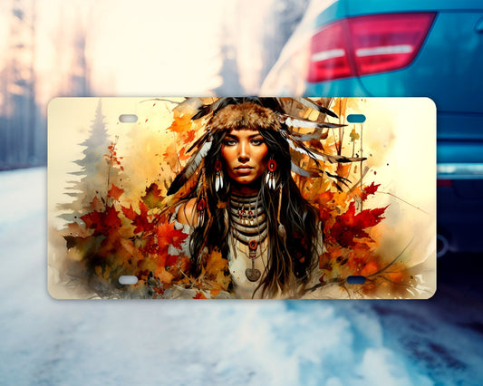 Vanity Front License Plate Indigenous Girl Two Aluminum Vanity License Plate Car Accessory Decorative Front Plate