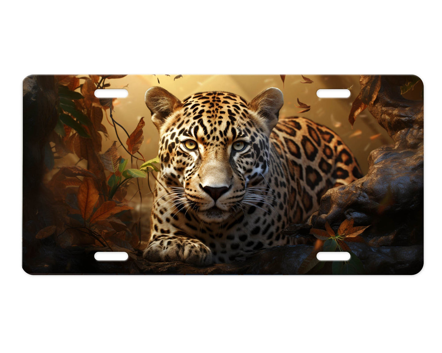 Vanity Front License Plate Leopard Aluminum Vanity License Plate Car Accessory Decorative Front Plate