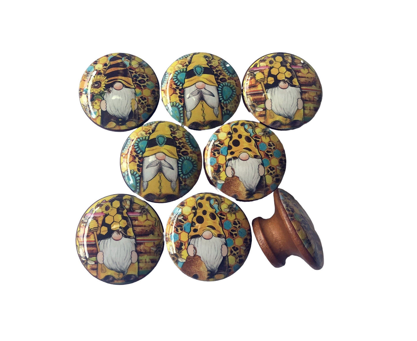 Western Cabinet and Drawer Knobs, Set of 8 Honey Gnomes, Cabinet Knobs Drawer Knobs and Pulls, Kitchen Cabinet Knobs,