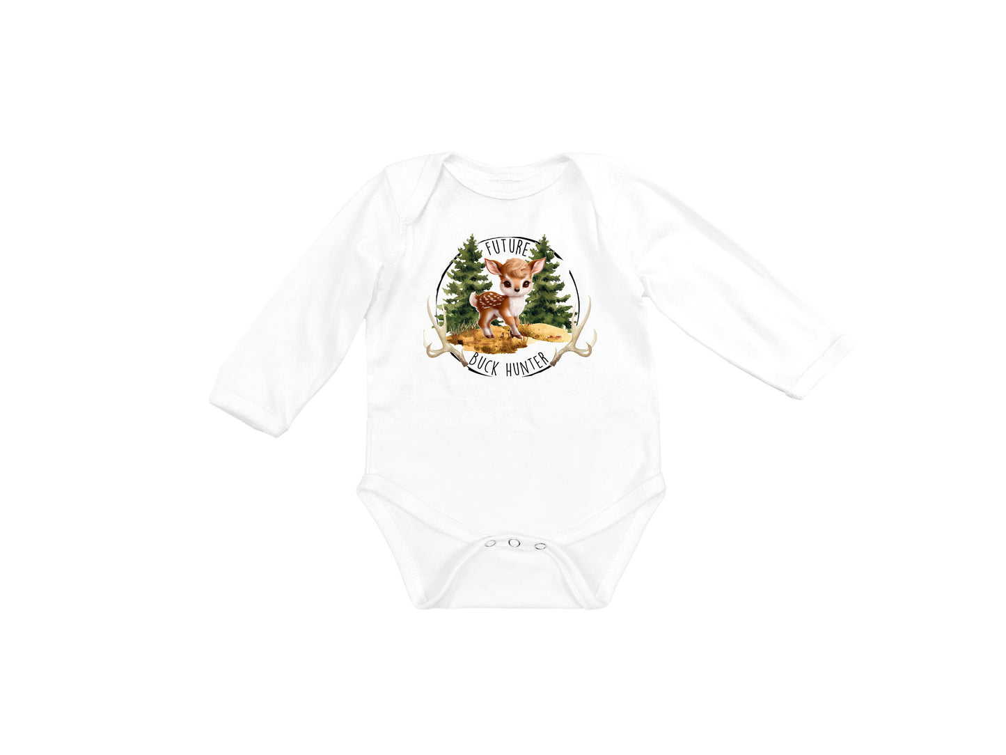 Baby Bodysuit, Future Buck Hunter One Piece Baby Suit, Baby Gift, Long / Short Sleeve, 0-18 Months size