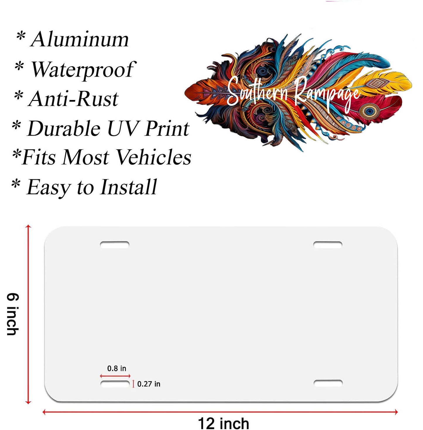 Vanity Front License Plate, Floral Dirt Road and Country Music Aluminum License Plate Car Accessory Decorative Front Plate