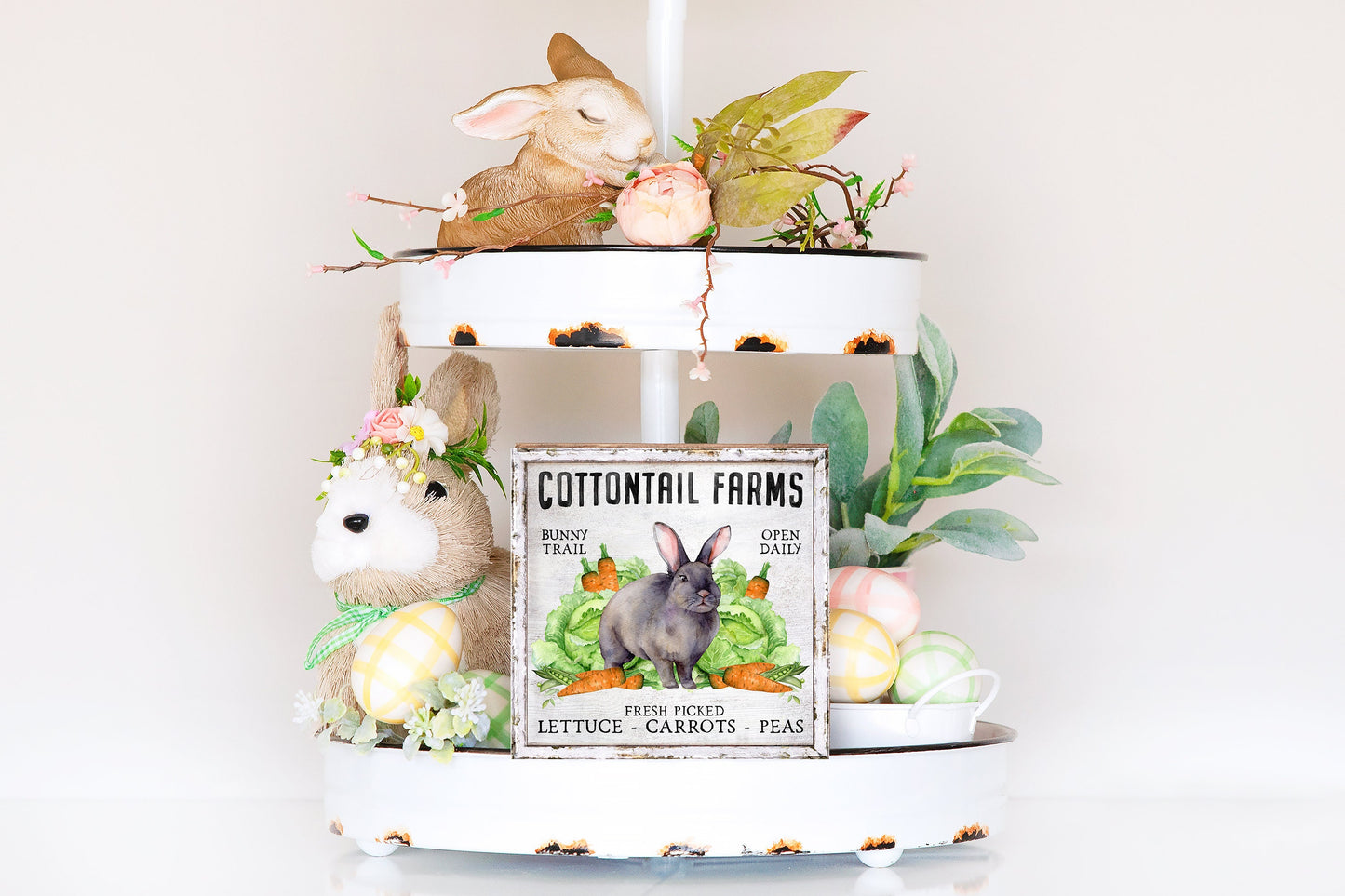 Cottontail Farms Carrots Cabbage Easter  Wood  Mini Sign, Tier Tray Decor, Kitchen Sign, Farmhouse, Wreath Sign, Door Hanger