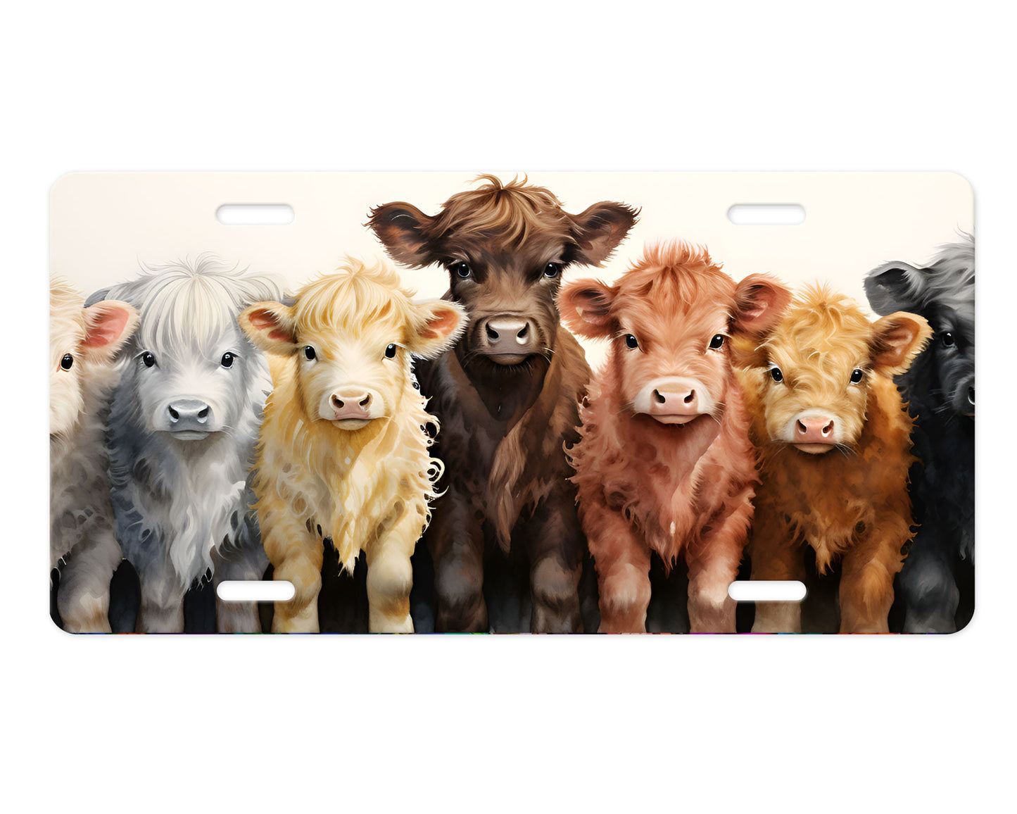 Vanity Front License Plate Highland Cow Herd Aluminum Vanity License Plate Car Accessory Decorative Front Plate