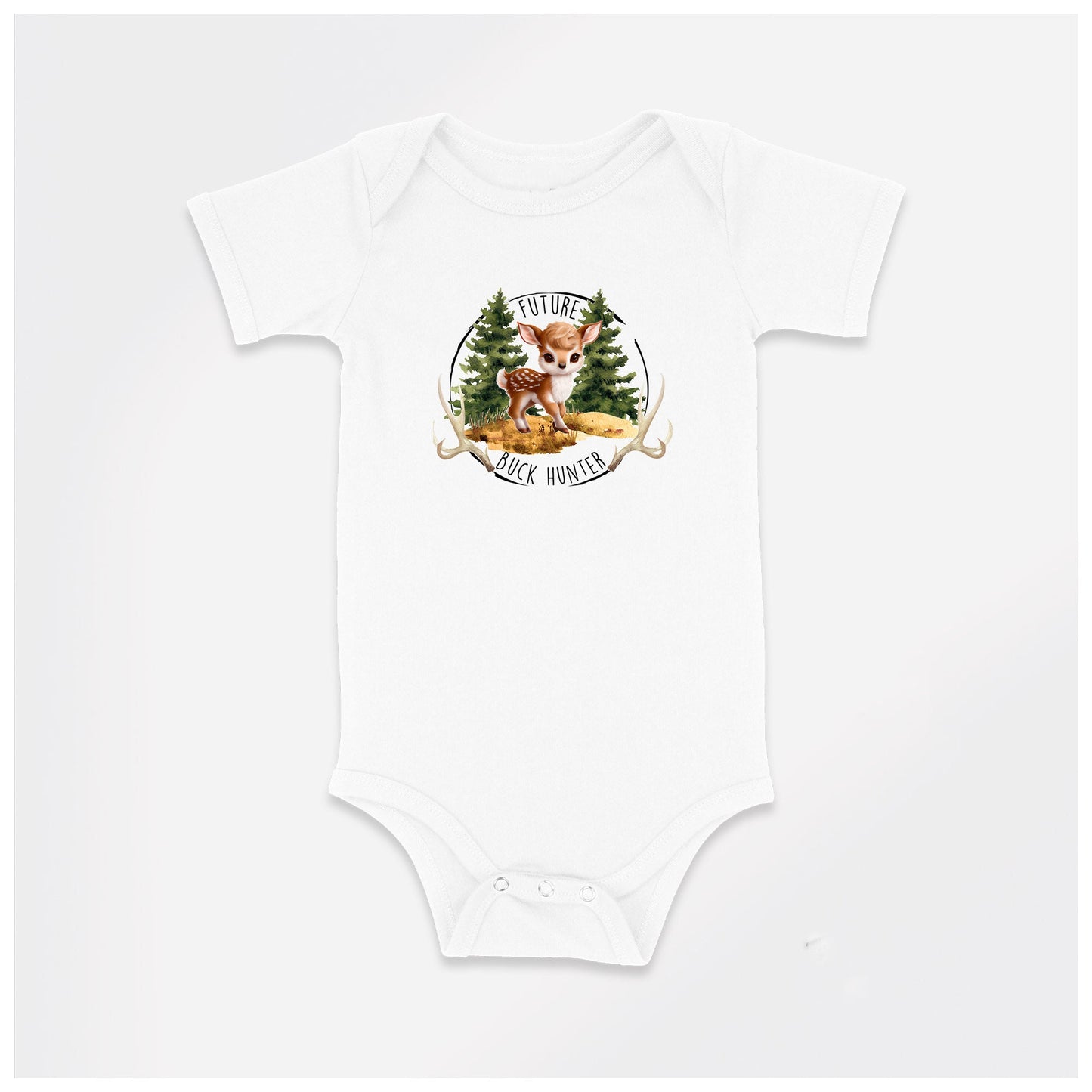 Baby Bodysuit, Future Buck Hunter One Piece Baby Suit, Baby Gift, Long / Short Sleeve, 0-18 Months size