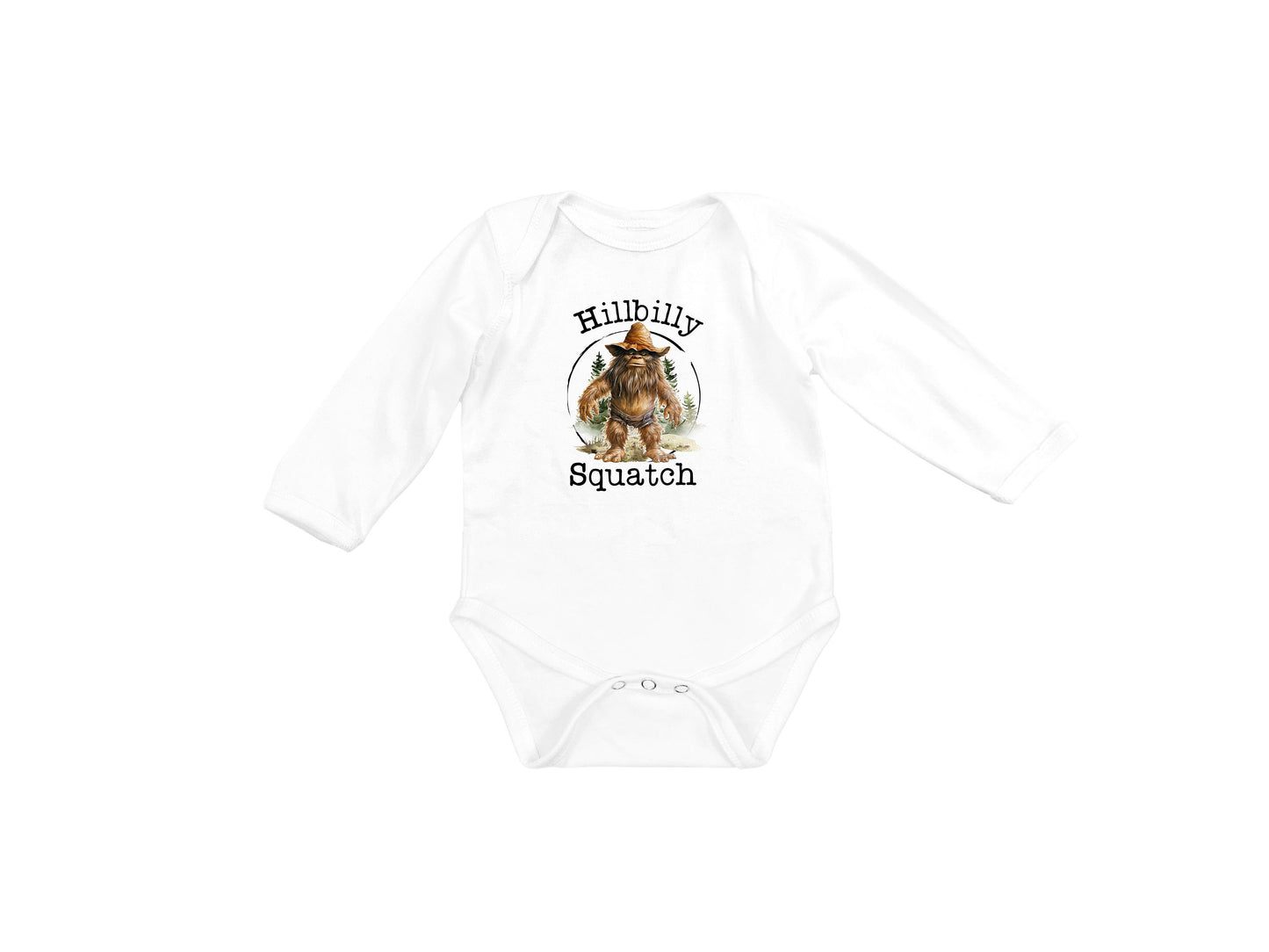 Baby Bodysuit, Hillbilly Squatch One Piece Baby Suit, Baby Gift, Long / Short Sleeve, 0-18 Months size