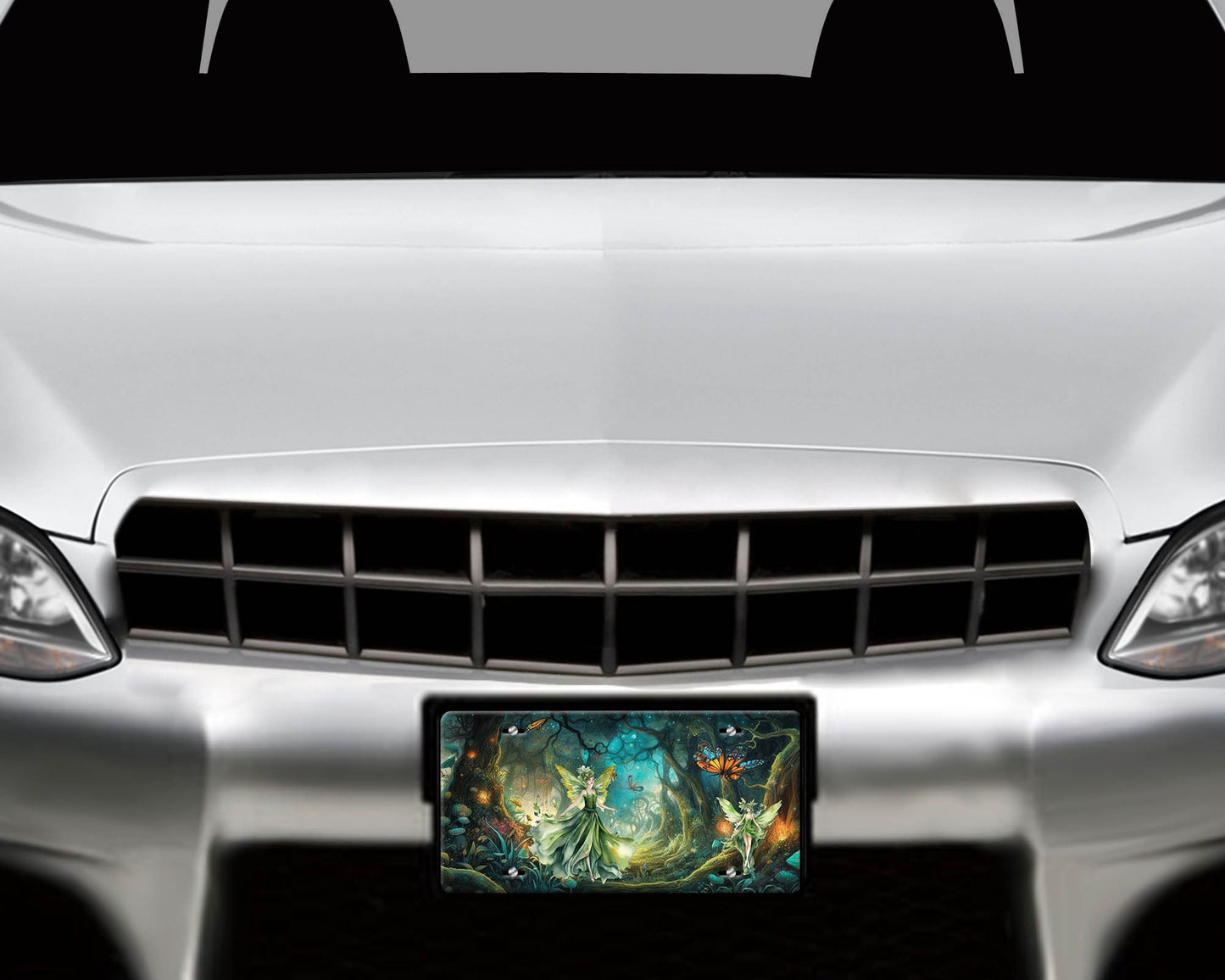 Vanity Front License Plate, Fairies in Forest Aluminum Vanity License Plate Car Accessory Decorative Front Plate