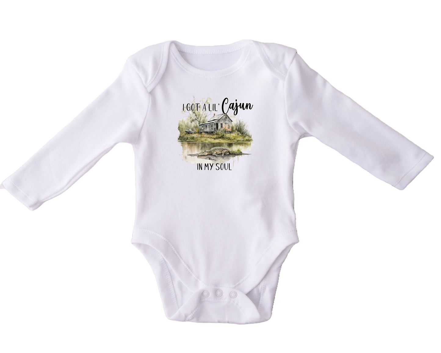 Baby Bodysuit, Lil' Cajun in my Soul One Piece Baby Suit, Baby Gift, Long / Short Sleeve, 0-18 Months size