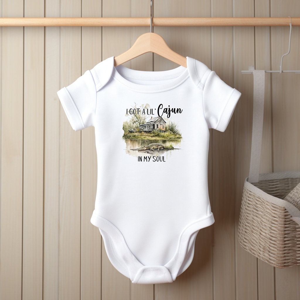 Baby Bodysuit, Lil' Cajun in my Soul One Piece Baby Suit, Baby Gift, Long / Short Sleeve, 0-18 Months size