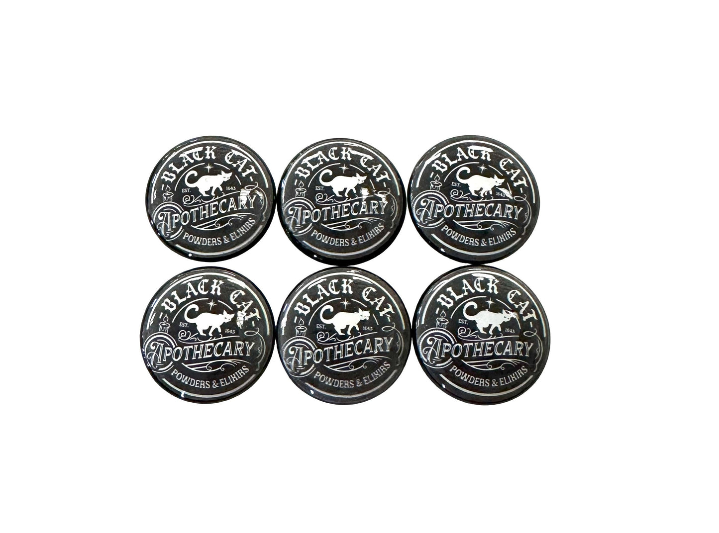 Cabinet Knobs, Set of 6 Black Cat Apothecary  Wood Cabinet Knobs, Drawer Knobs and Pulls, Kitchen Cabinet Knobs