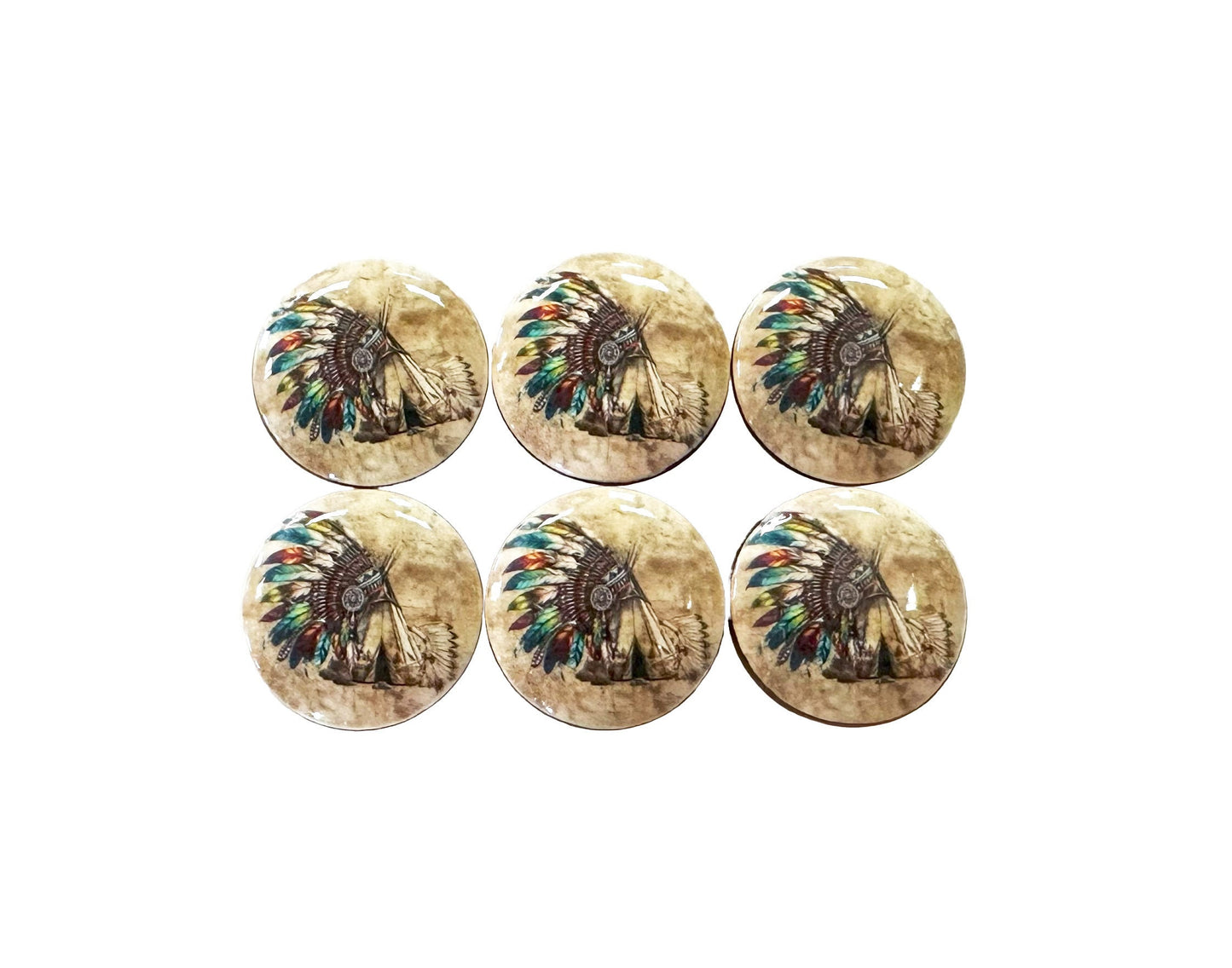 Cabinet Knobs, Set of 6 Indigenous Life Wood Cabinet Knobs, Drawer Knobs and Pulls, Kitchen Cabinet Knobs