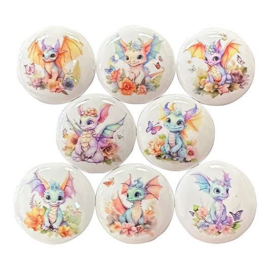 Cabinet and Drawer Knobs, Set of 8 Baby Dragon Cabinet Knobs Drawer Knobs and Pulls, Nursery Knobs