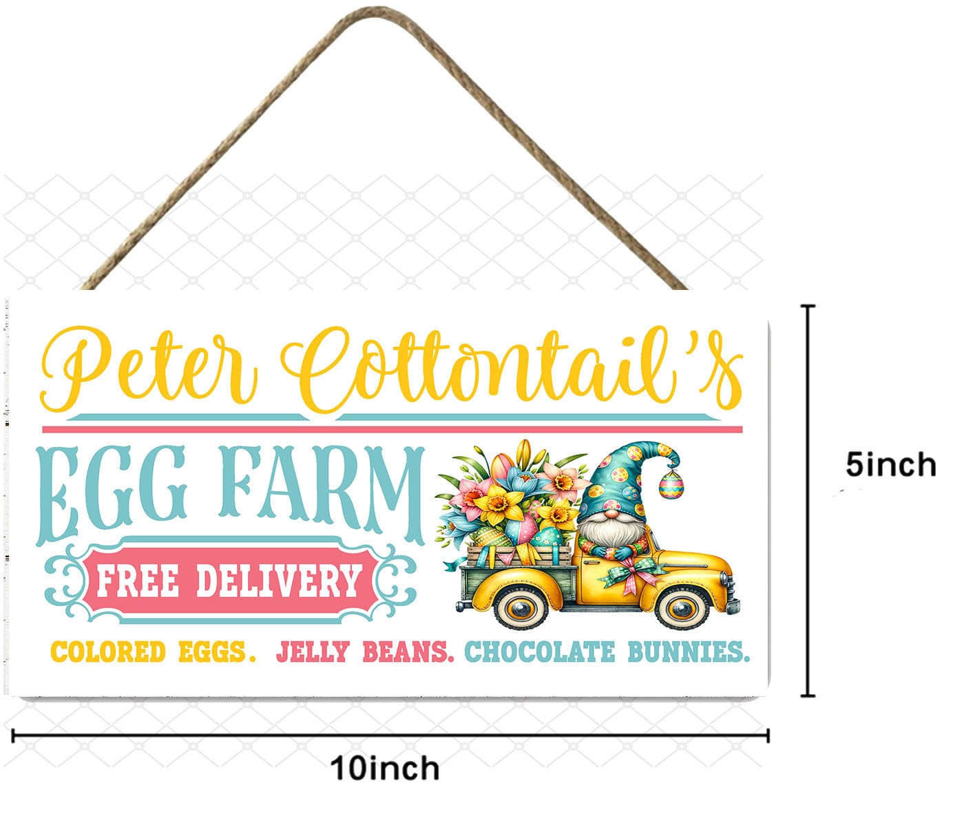 Easter Sign, P Cottontail's Egg Farm, Hanging Wall Sign Wood Home Decor, Wreath Sign, Door Hanger