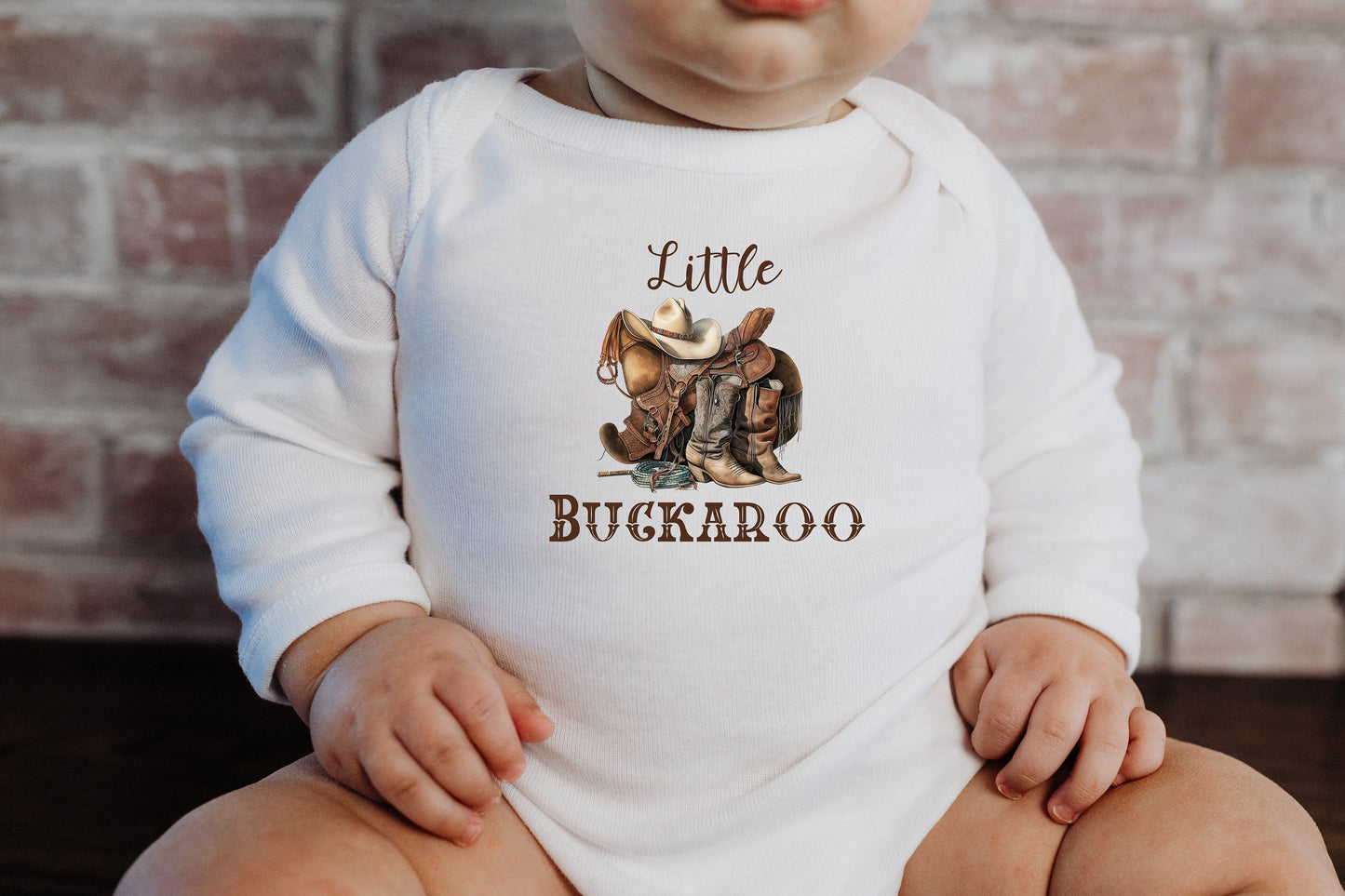 Baby Bodysuit, Little Buckaroo One Piece Baby Suit, Baby Gift, Long / Short Sleeve, 0-18 Months size