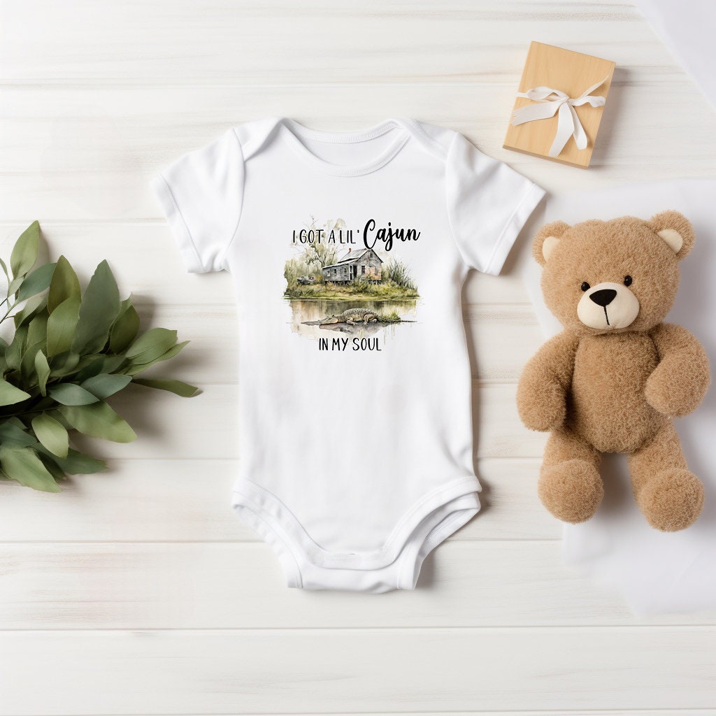 Baby Bodysuit, Lil' Cajun in my Soul One Piece Baby Suit, Baby Gift, Long / Short Sleeve, 0-18 Months size