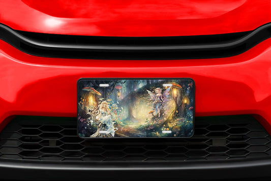 Vanity Front License Plate, Forest Fairies Aluminum Vanity License Plate Car Accessory Decorative Front Plate