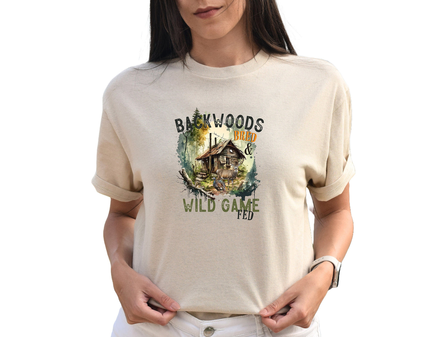 Backwoods Bred, Wild Game Fed T Shirt, Tshirt, Graphic T's  100% Cotton Tee, Western