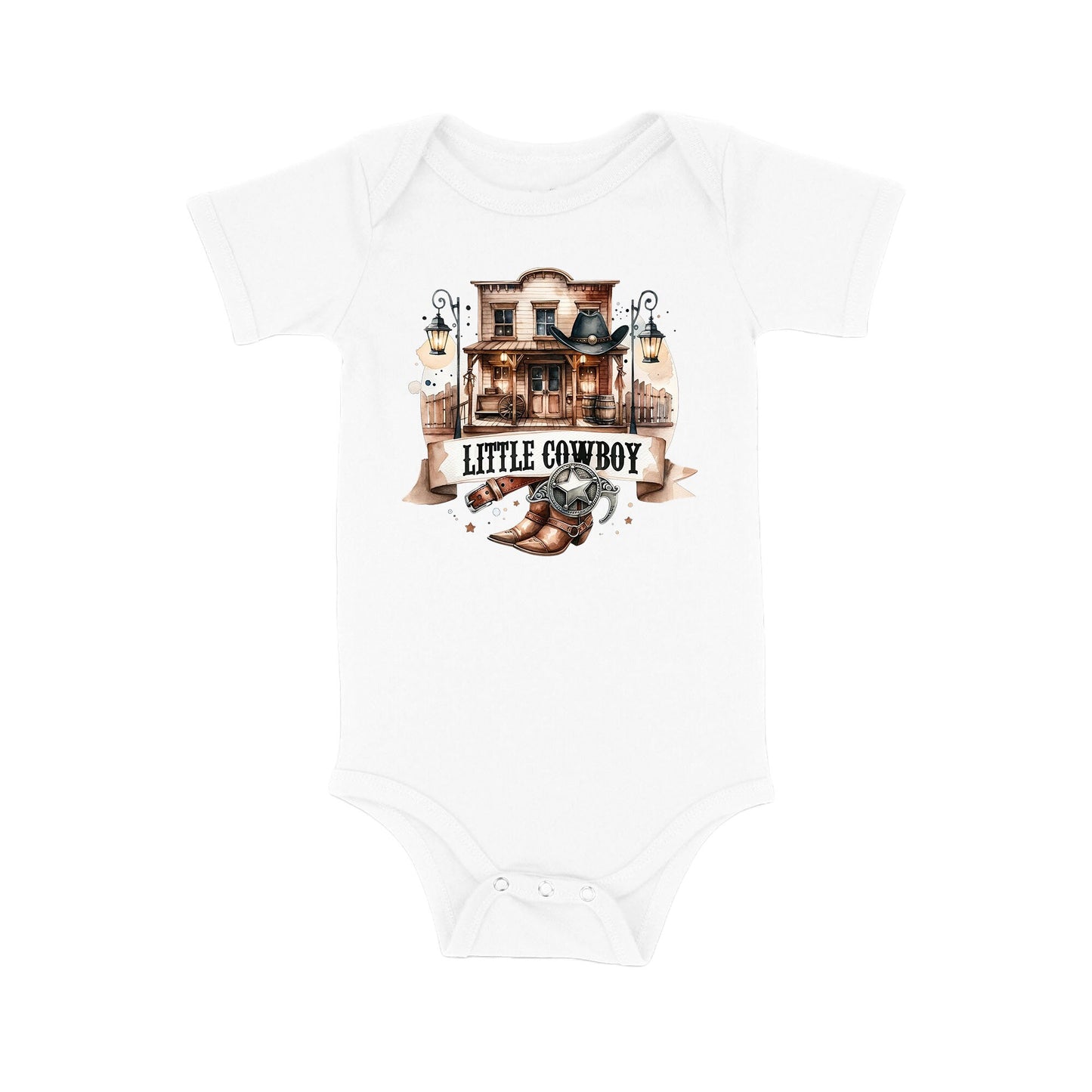 Baby Bodysuit, Little Cowboy One Piece Baby Suit, Baby Gift, Long / Short Sleeve, 0-18 Months size