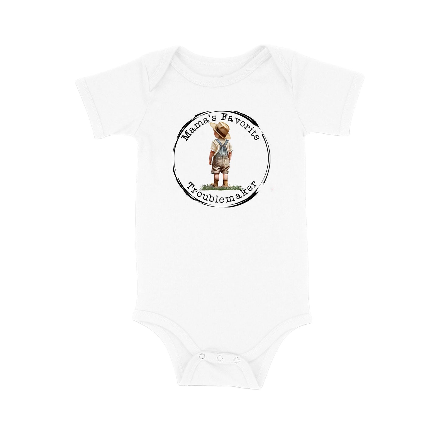 Baby Bodysuit, Mama's Favorite Troublemaker One Piece Baby Suit, Baby Gift, Long / Short Sleeve, 0-18 Months size