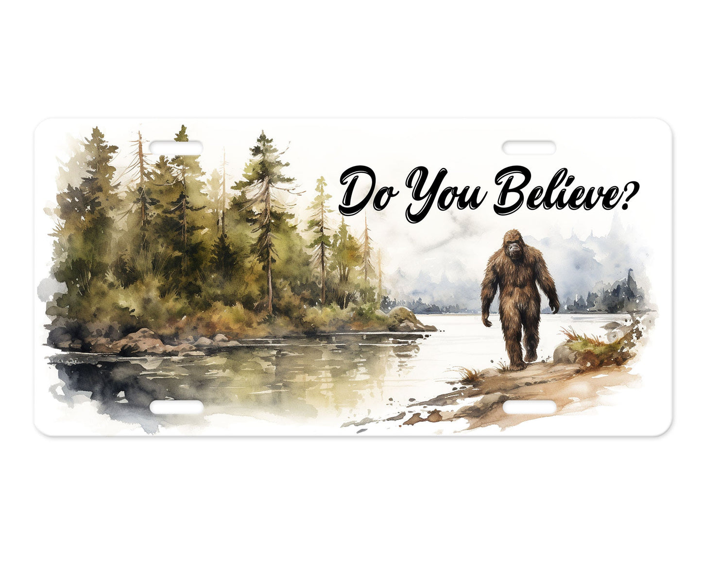 Vanity Front License Plate, Bigfoot, Do You Believe Aluminum Vanity License Plate Car Accessory Decorative Front Plate