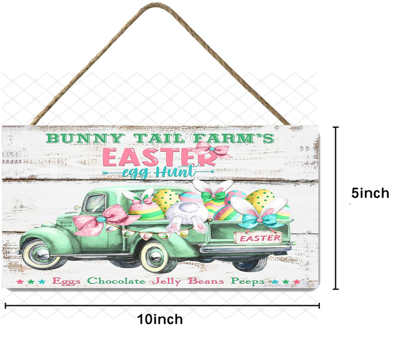 Easter Sign, Bunny Tail Farms Egg Hunt, Hanging Wall Sign Wood Home Decor, Wreath Sign, Door Hanger