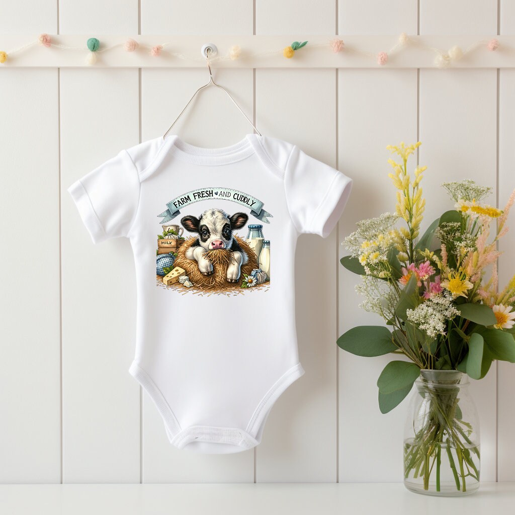 Baby Bodysuit, Fresh and Cuddly One Piece Baby Suit, Baby Gift, Long / Short Sleeve, 0-18 Months size