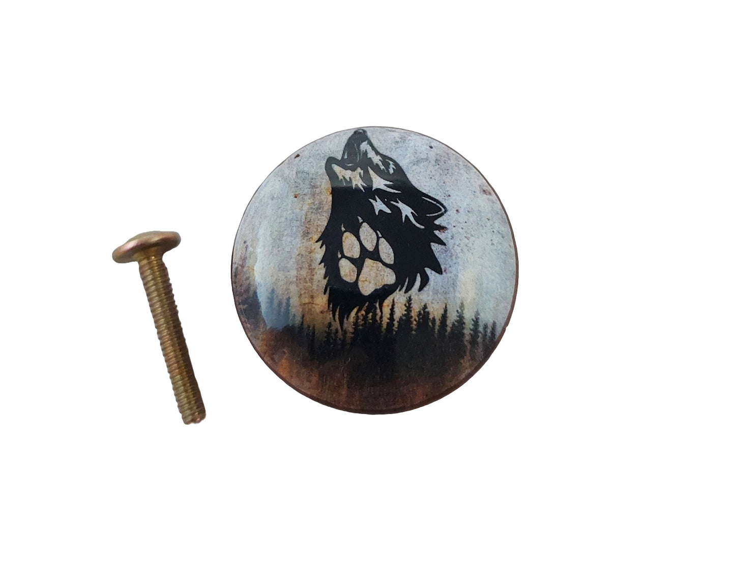 Cabinet Knobs, Set of 6 Howling Wolf Cabinet Knobs, Drawer Knobs and Pulls,