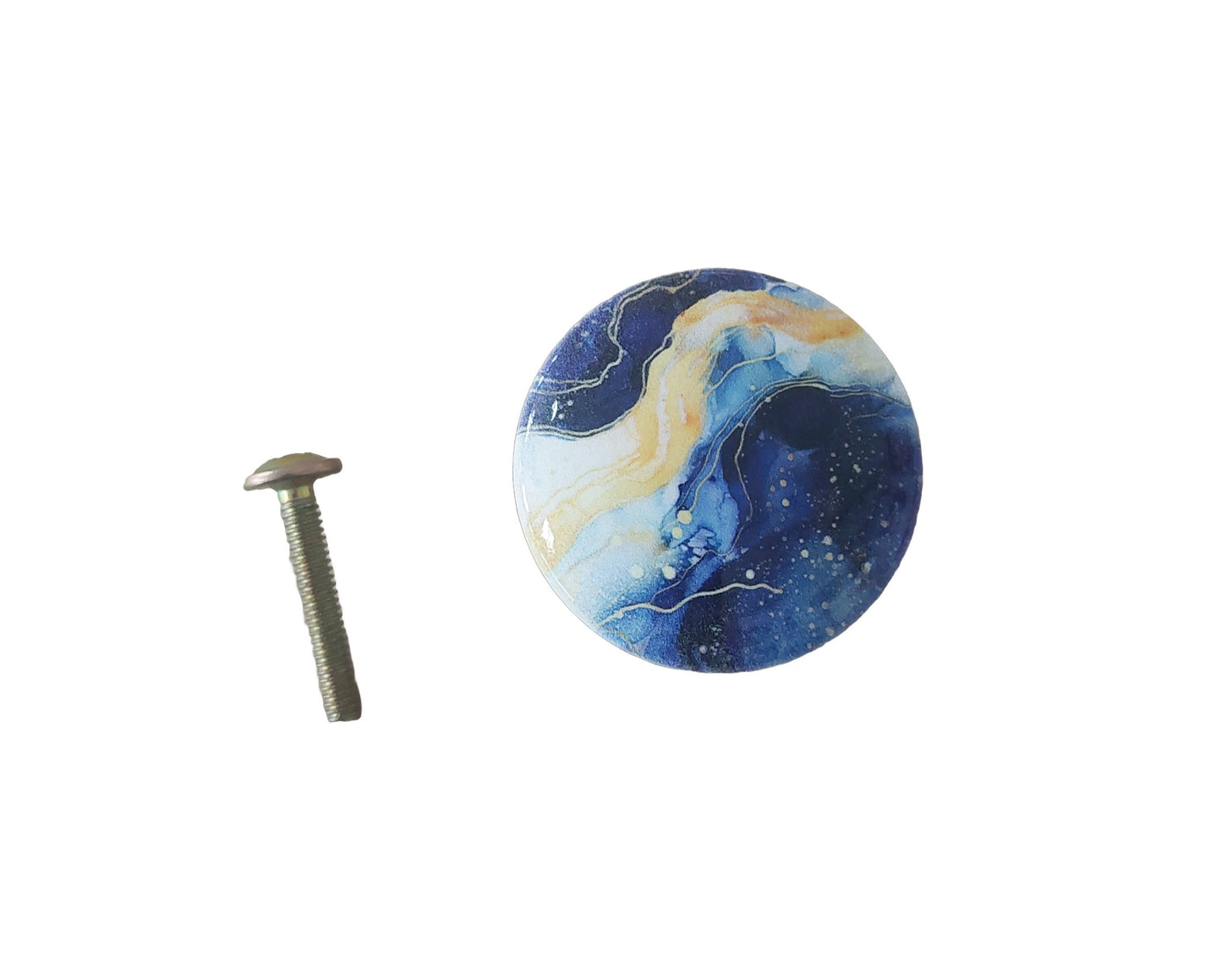 Blue, White and Gold Marble Cabinet and Drawer Knobs, Set of 8, Cabinet Knobs Drawer Knobs and Pulls, Kitchen Cabinet Knobs