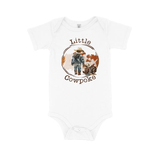 Baby Bodysuit, Little Cowpoke One Piece Baby Suit, Baby Gift, Long / Short Sleeve, 0-18 Months size