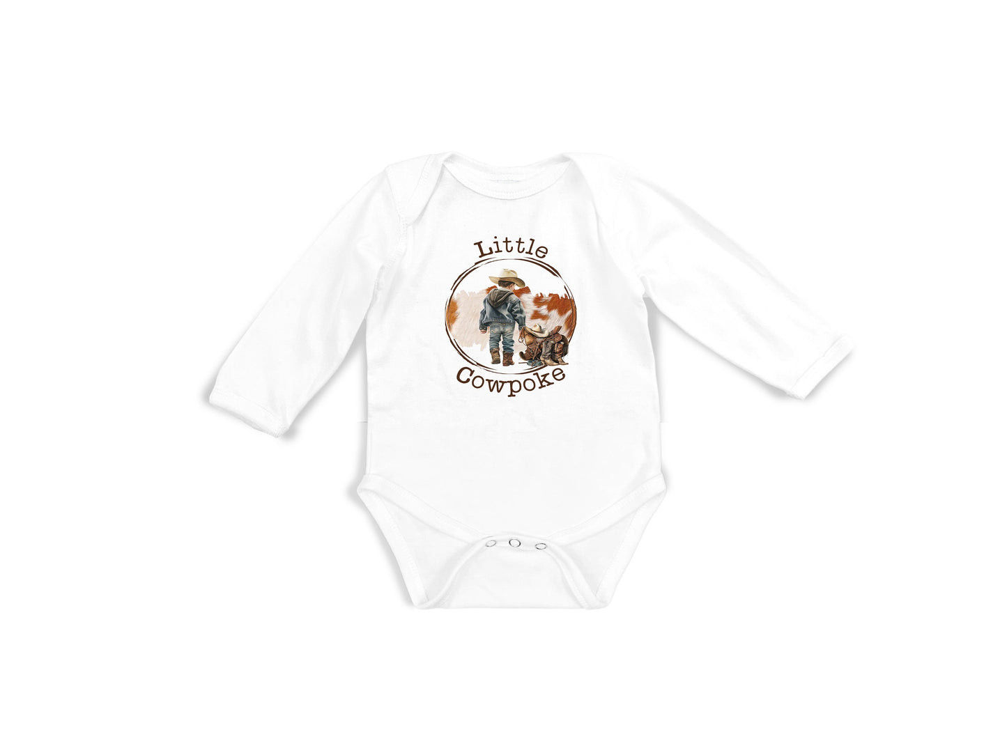 Baby Bodysuit, Little Cowpoke One Piece Baby Suit, Baby Gift, Long / Short Sleeve, 0-18 Months size