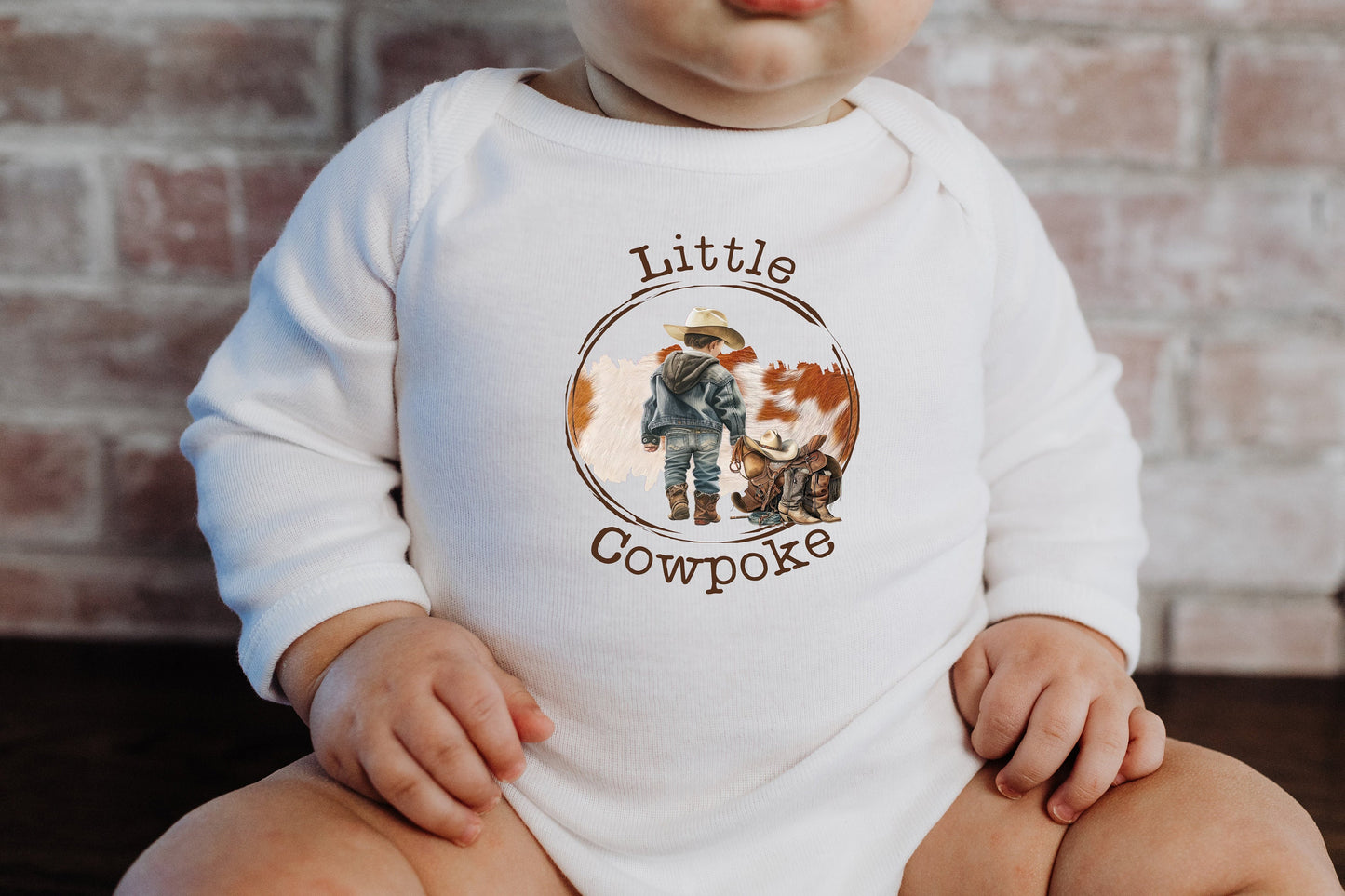 Baby Bodysuit, Little Cowpoke One Piece Baby Suit, Baby Gift, Long / Short Sleeve, 0-18 Months size