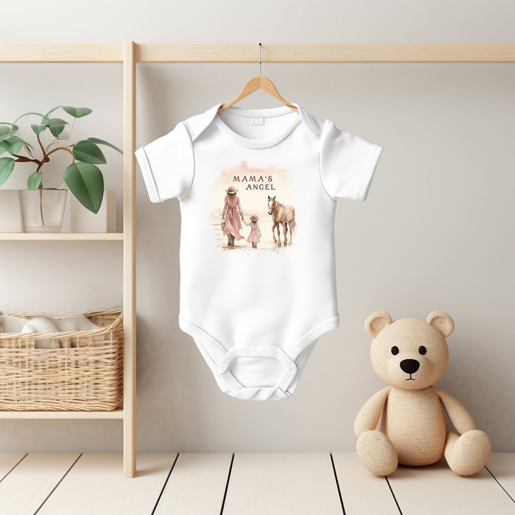 Baby Bodysuit, Mama's Angel One Piece Baby Suit, Baby Gift, Long / Short Sleeve, 0-18 Months size