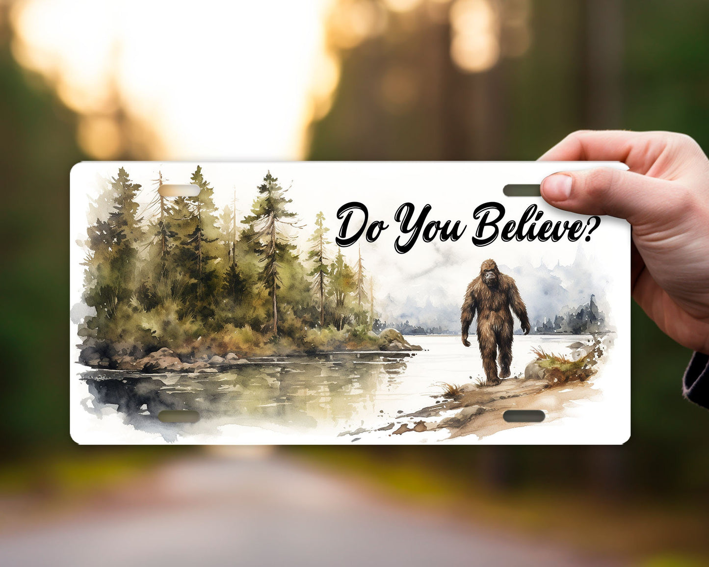 Vanity Front License Plate, Bigfoot, Do You Believe Aluminum Vanity License Plate Car Accessory Decorative Front Plate