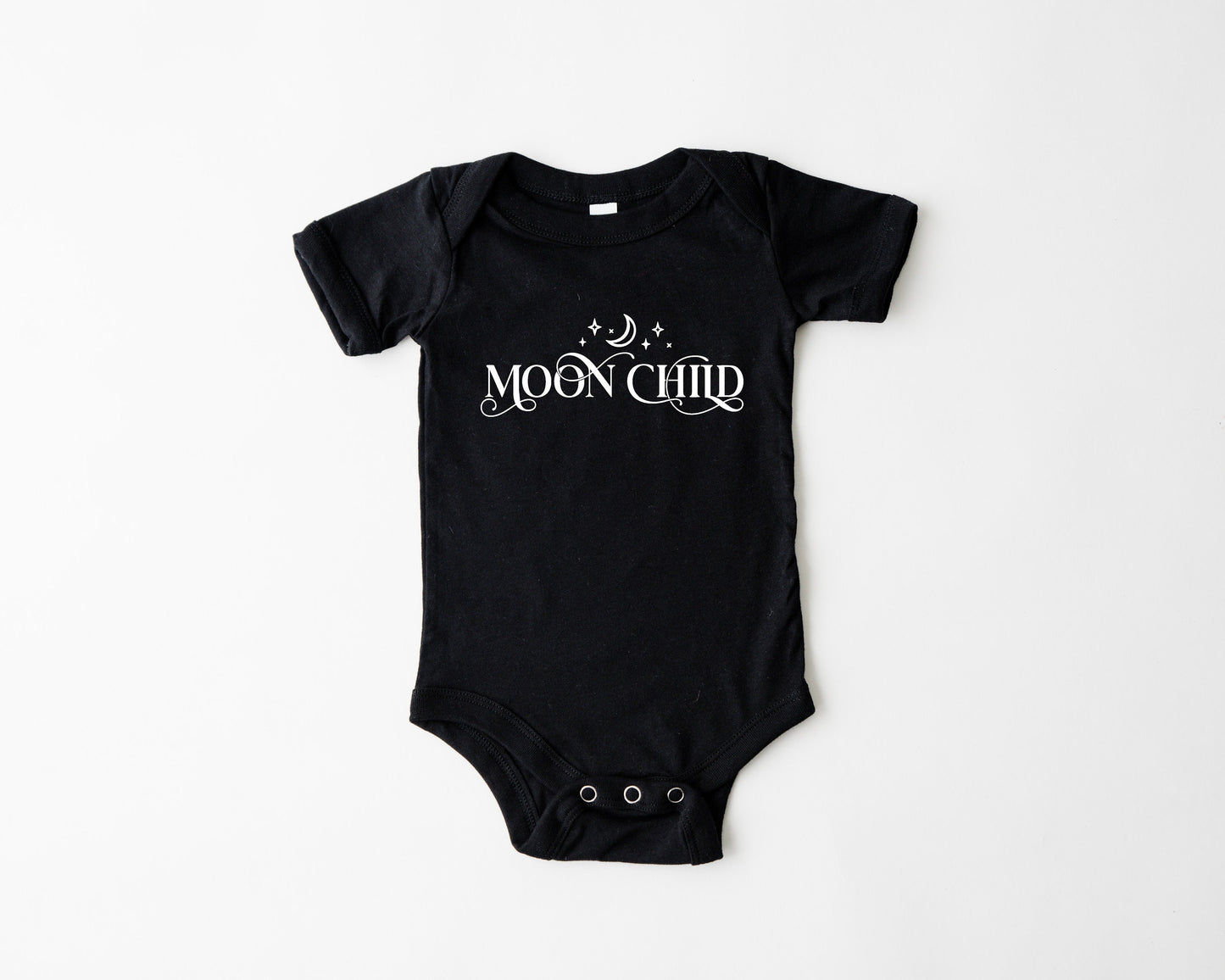 Baby Bodysuit, Moon Child One Piece Baby Suit, Baby Gift, Black or White, 0-18 Months size