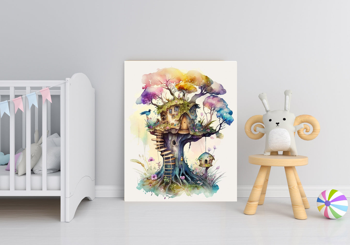 16x20 Fairy Treehouse Wall Art Canvas Print