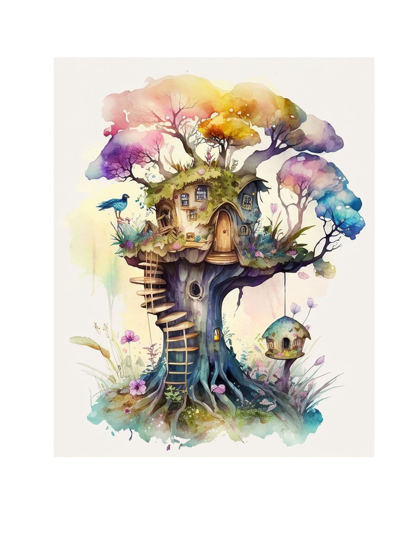 16x20 Fairy Treehouse Wall Art Canvas Print