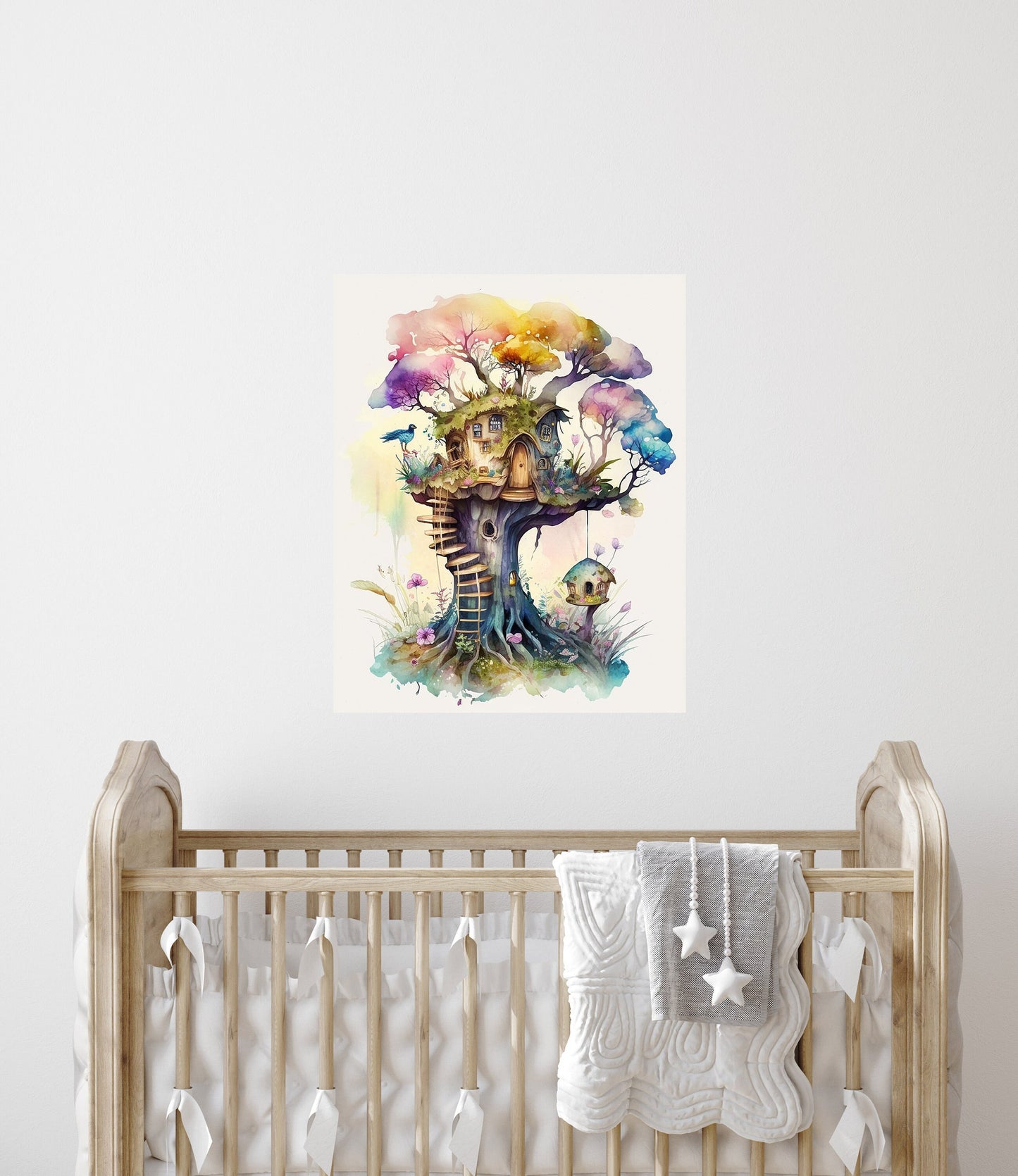 16x20 Fairy Treehouse Wall Art Canvas Print