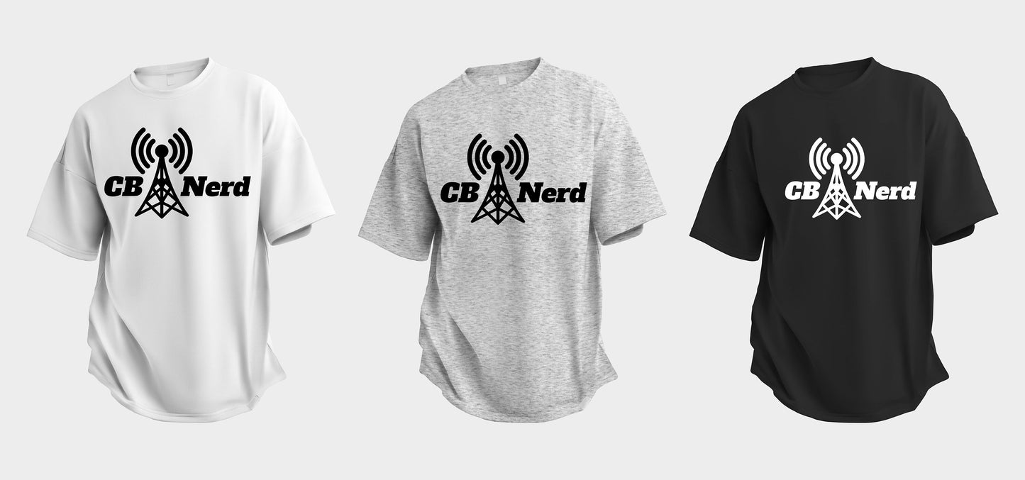 CB Nerd T Shirt, Tshirt, Graphic T's  100% Cotton Black White or Gray, Tee,