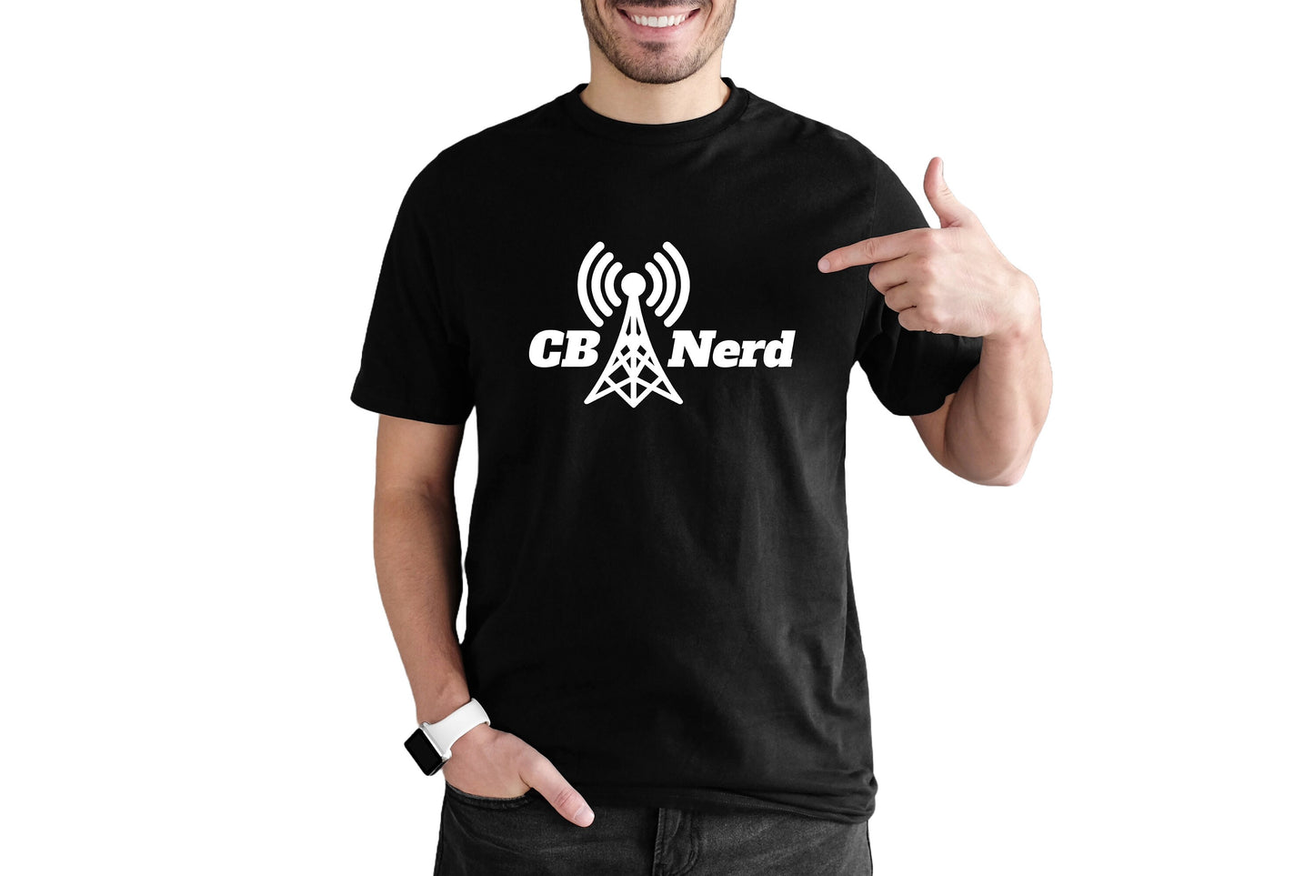 CB Nerd T Shirt, Tshirt, Graphic T's  100% Cotton Black White or Gray, Tee,