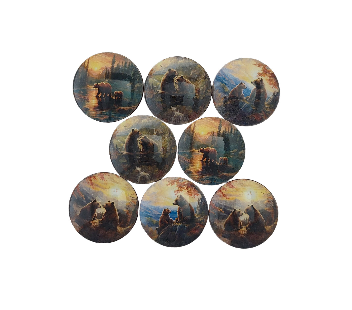 Bears in Forest Cabinet and Drawer Knobs, Set of 8, Cabinet Knobs Drawer Knobs and Pulls, Kitchen Cabinet Knobs